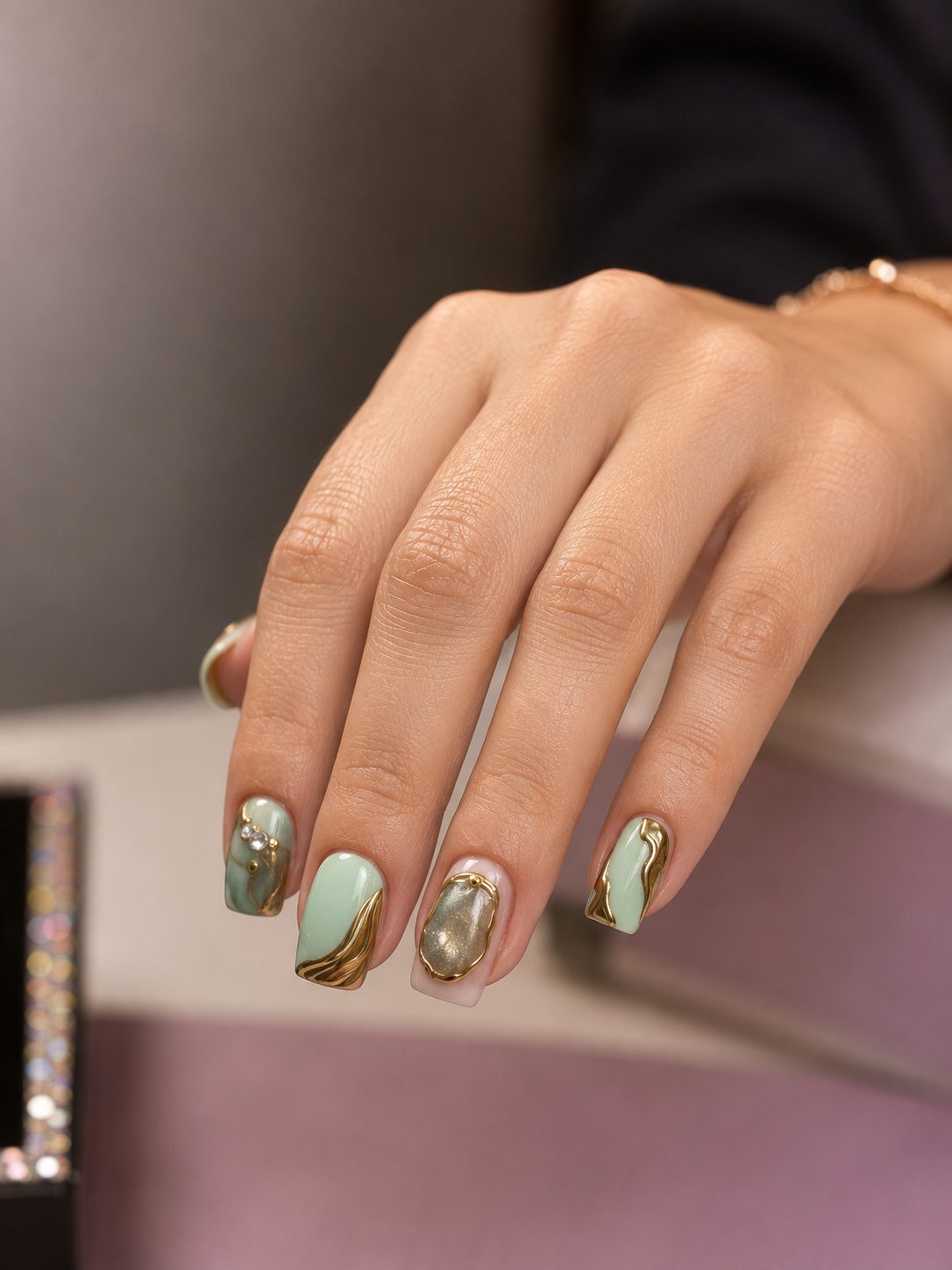Manicura americana con nivelación builder